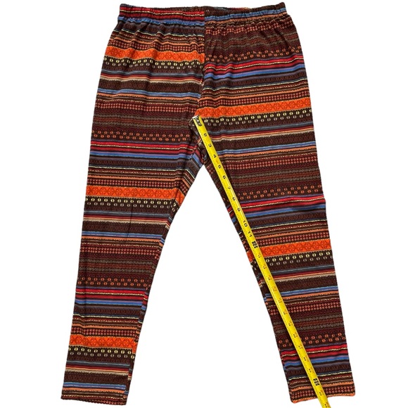 No Boundaries size Xl red orange yellow blue brown striped leggings - Picture 10 of 13